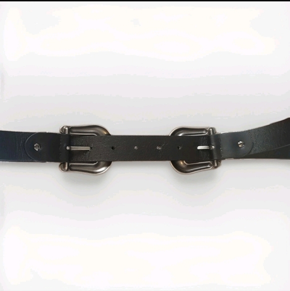 Vintage Western Style Double Buckle Faux Leather Belt Med To XL - Picture 4 of 9